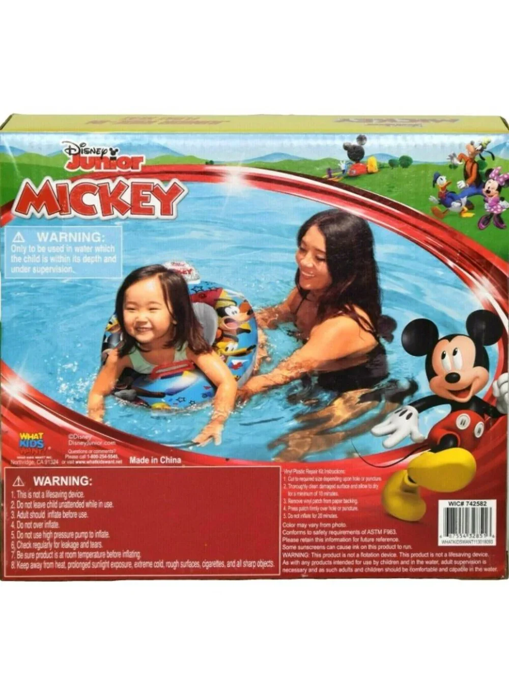 Disney Junior Ride in Float Seat Mickey Mouse Themed New in Box plus Repair Kit
